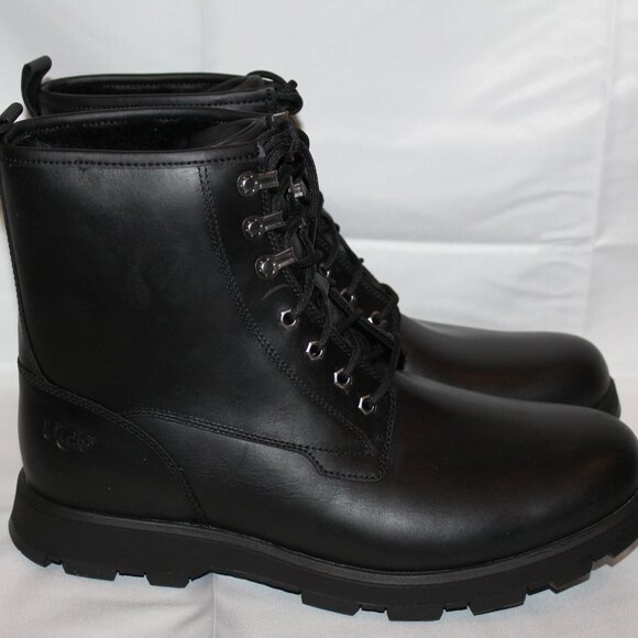 UGG KIRKSON LEATHER MEN'S WATERPROOF WORK WINTER BOOTS BLACK 13 - Picture 4 of 8